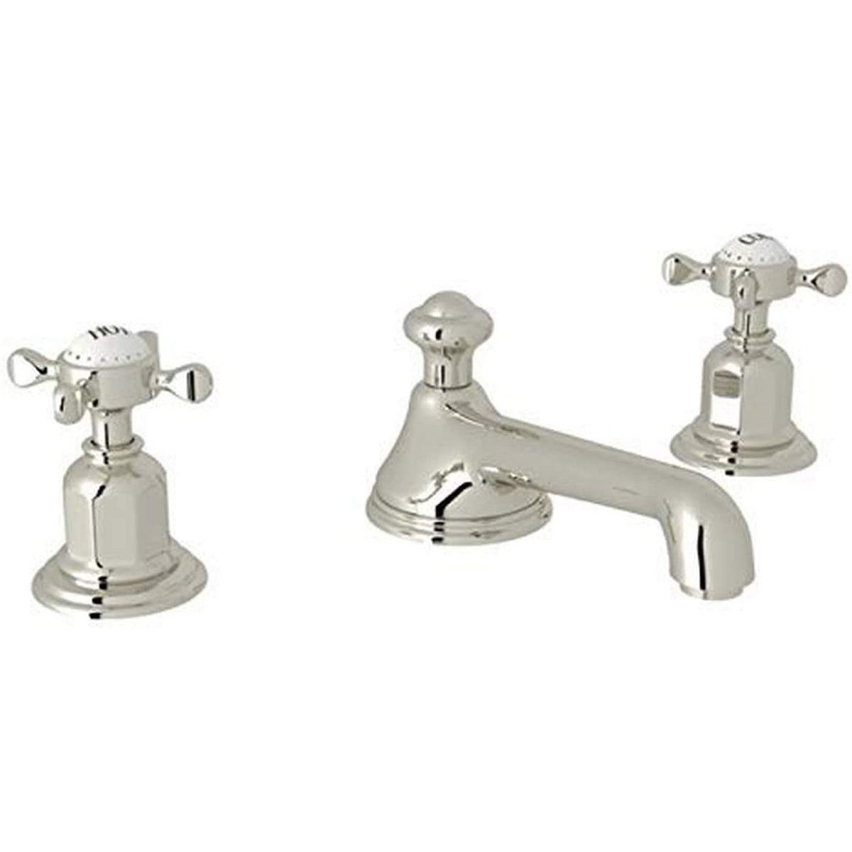 Perrin & Rowe Edwardian Widespread Lav Faucet in Polished Nickel