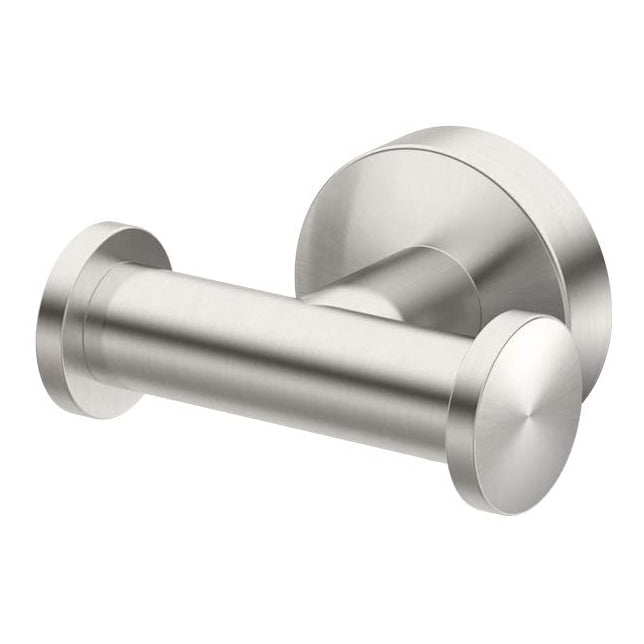 Glam Double Robe Hook in Satin Nickel