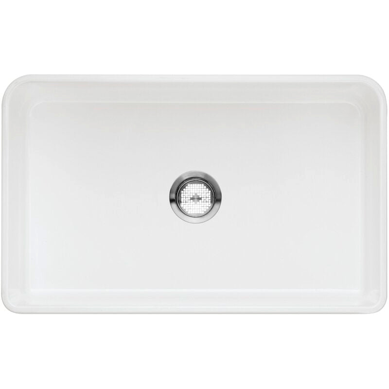 Cerana 30x19x10" Farmhouse Single Bowl Kitchen Sink in White