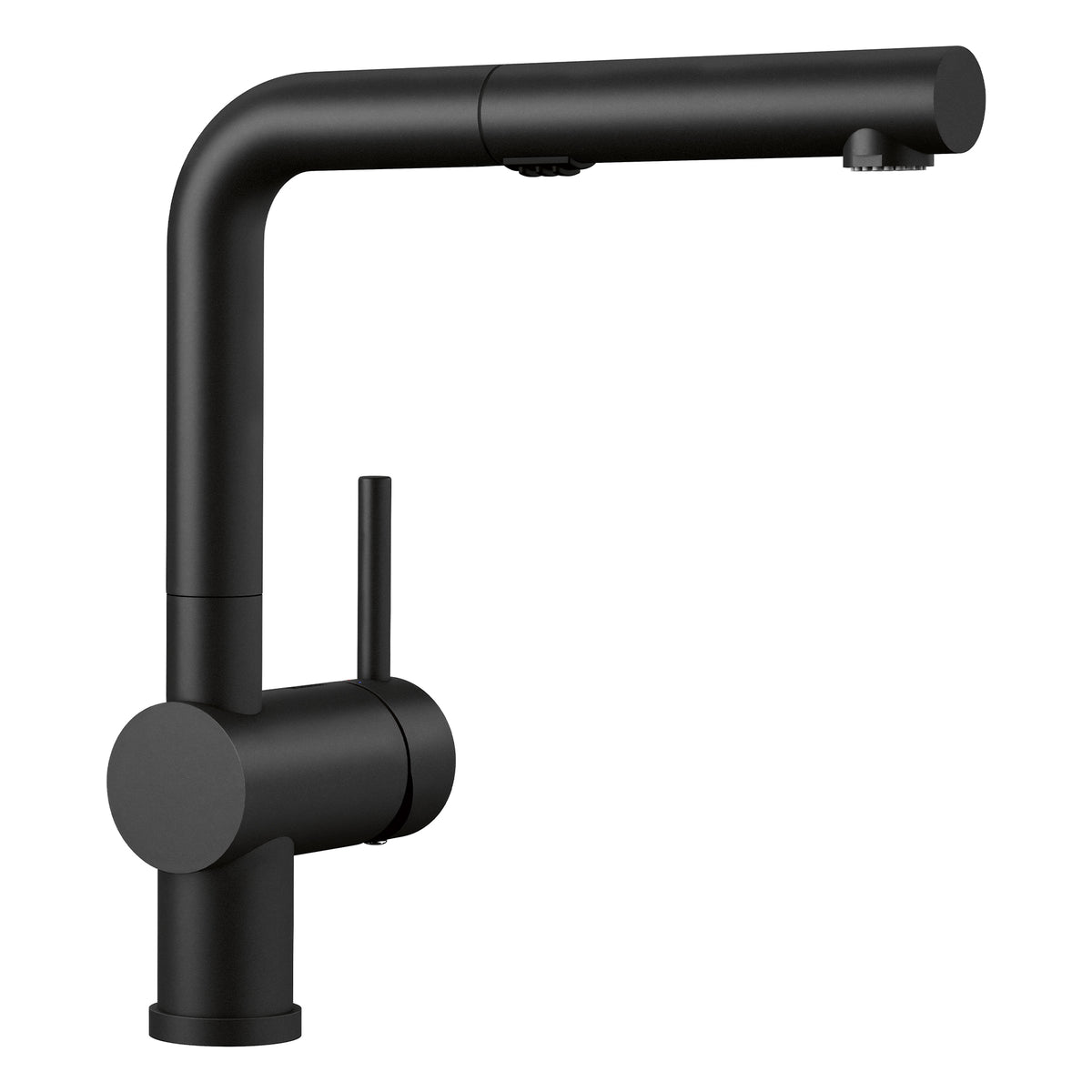 Linus Single Hole Pull Out Kitchen Faucet in Coal Black