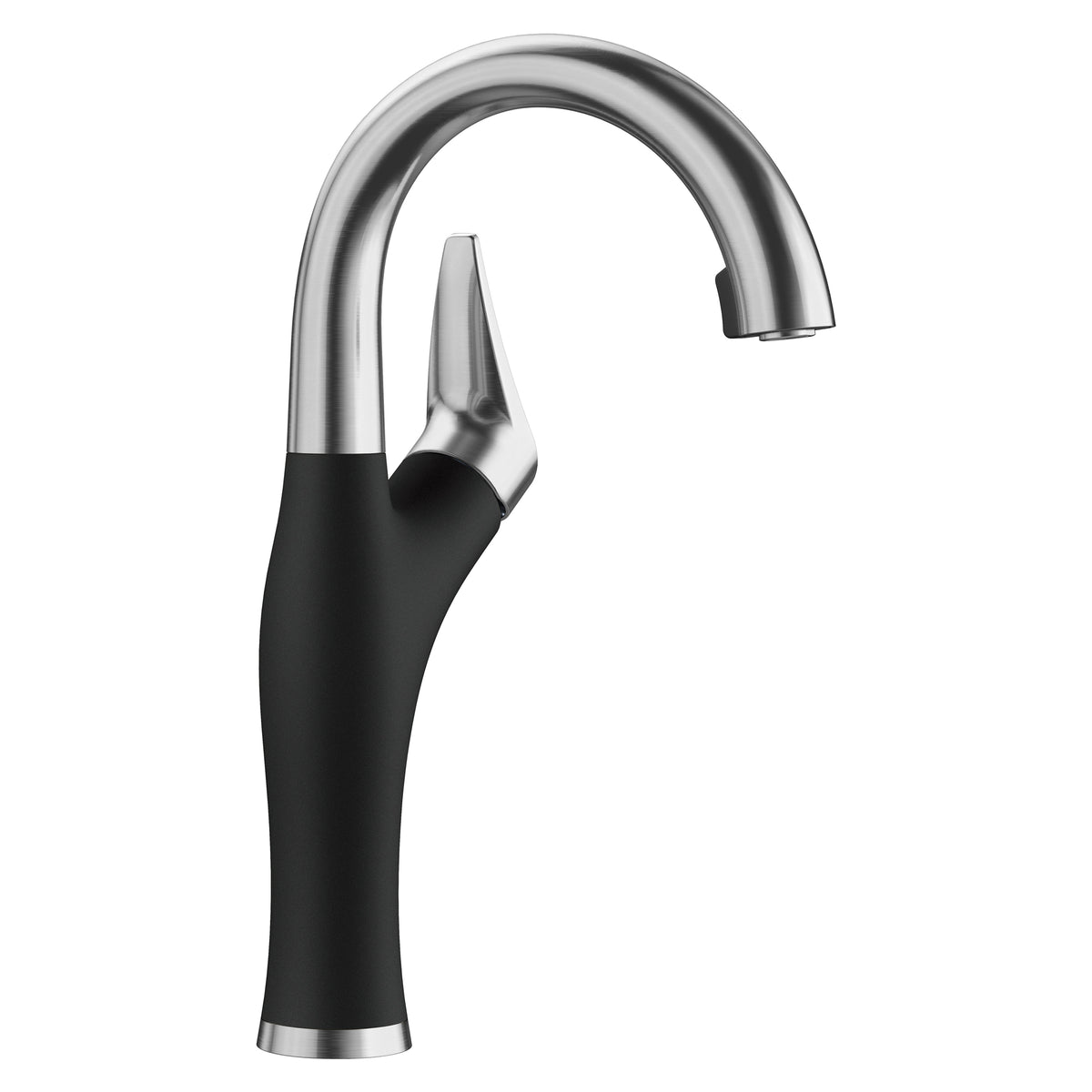 Artona Single Hole Bar Faucet PVD Steel/Coal Black, 1.5gpm