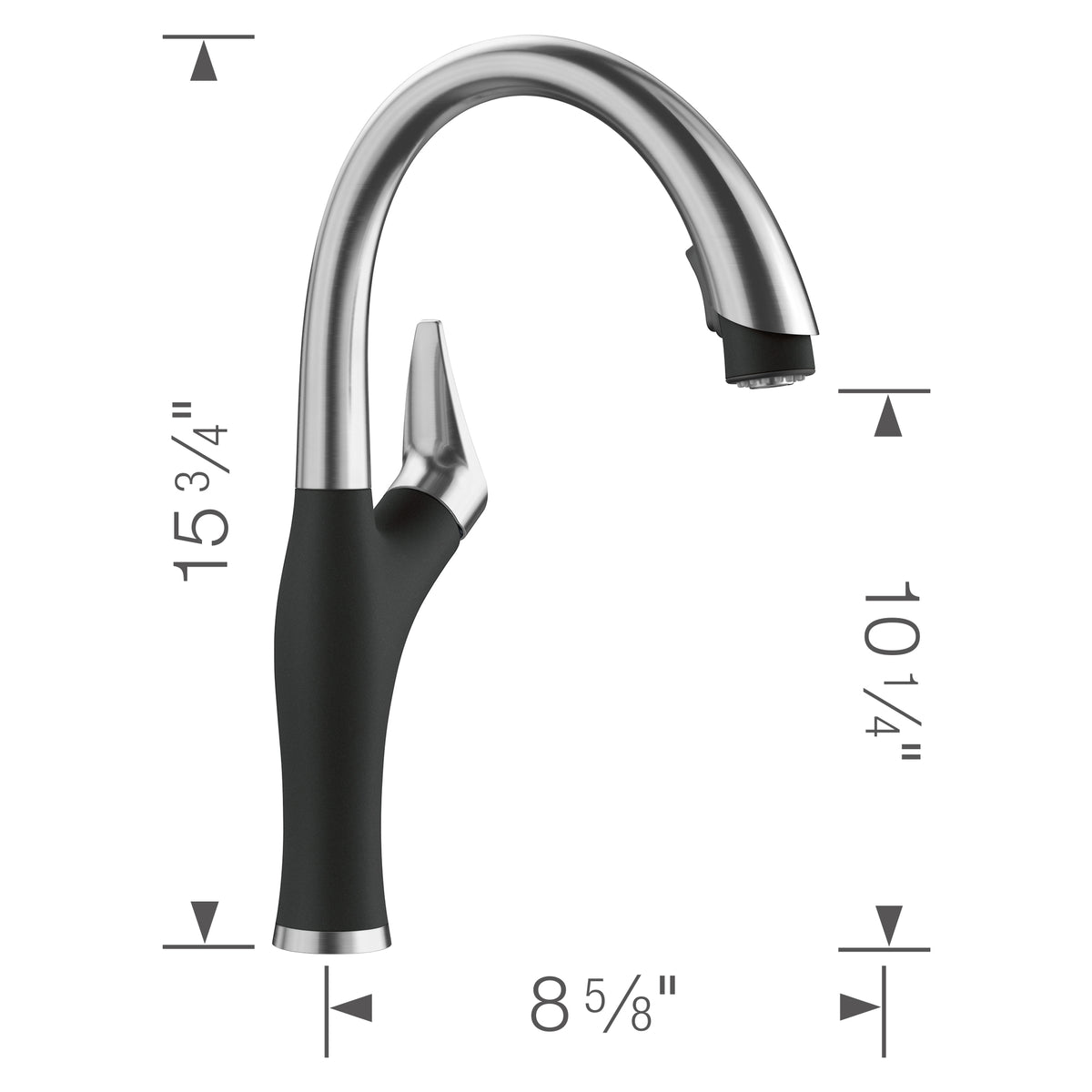 Artona Single Hole Pull-Down Fct w/Dual Spray in Coal Black