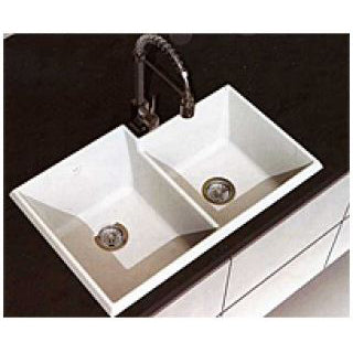 Arezzo 33x22" Double Bowl Kitchen Sink in White