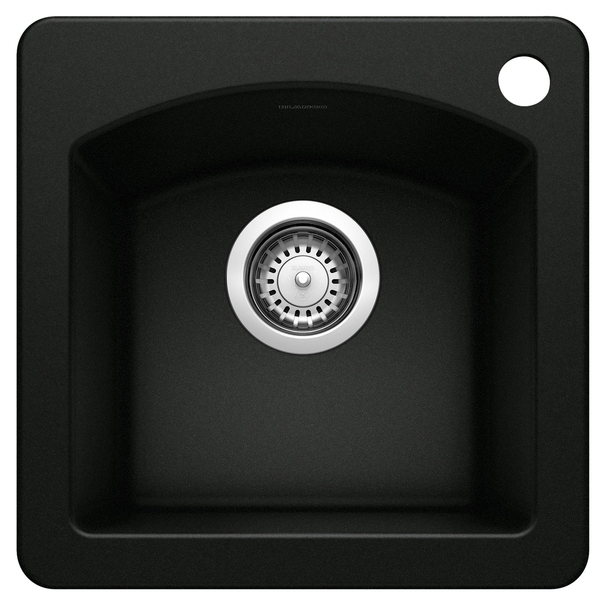 Diamond 15x15x8" Single Bar Sink in Black w/1 Faucet Hole