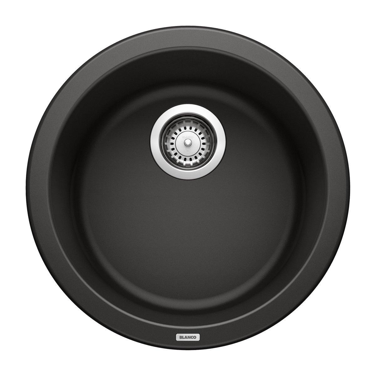 Rondo 17-11/16x6-5/8" Round Single Bowl Bar Sink in Black