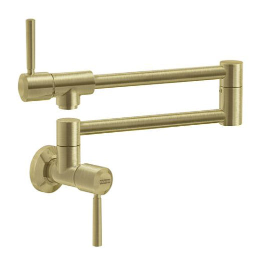 Absinthe Wall Mount Pot Filler in Satin Brass