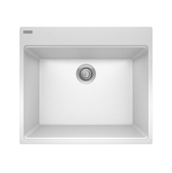 Maris 25x22x12" Dual Mount 1-Bowl Laundry Sink in Polar Wht