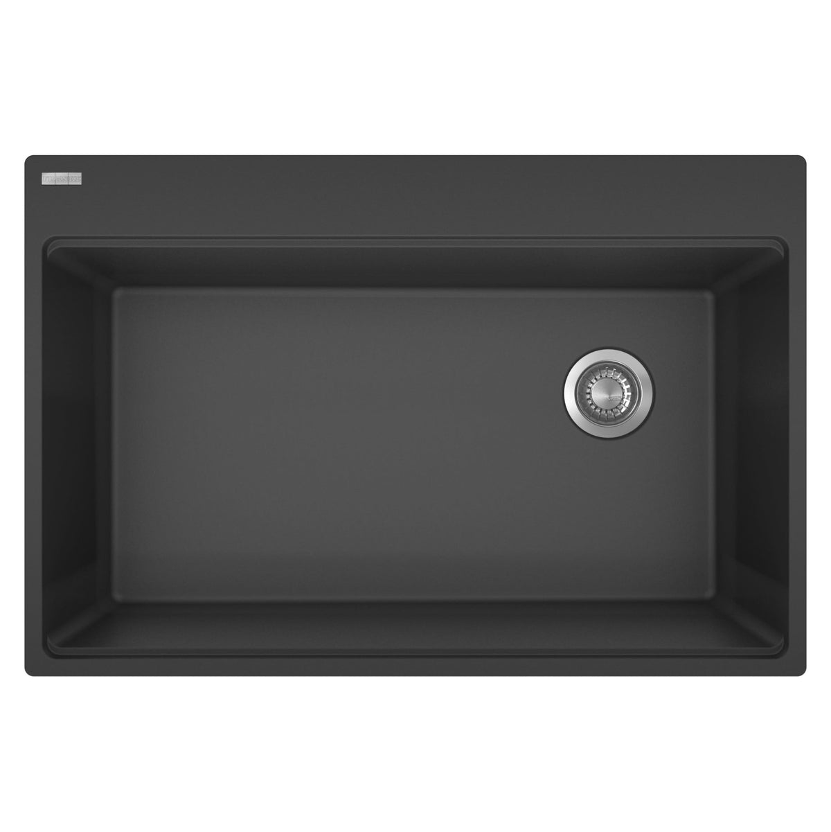 Maris 33x22x9-1/2" Drop-In 1-Bowl Kitchen Sink in Matte Blk