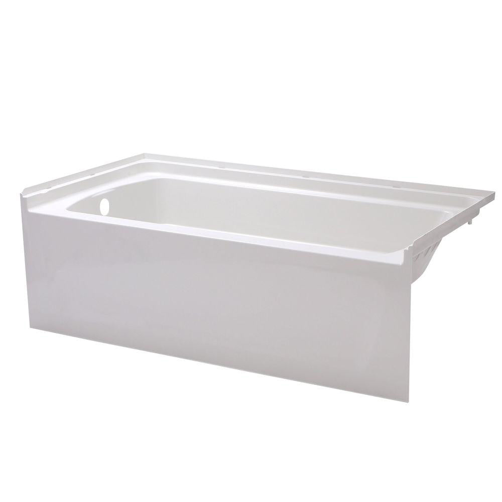 Ensemble 60x32x18" Vikrell Bathtub w/Left Drain in White