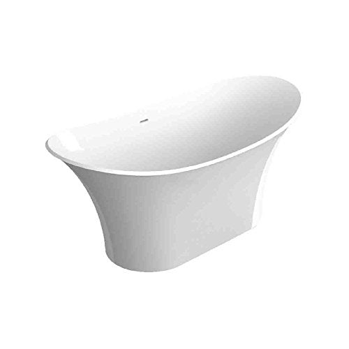 Anais 60-3/64x31x28" Freestanding Tub w/Drain in White