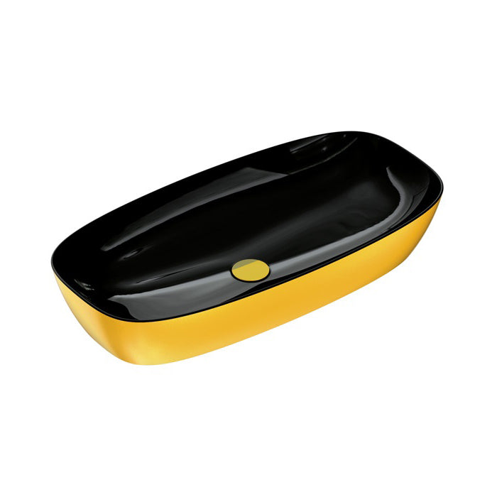 Silver & Gold 80x40 Single Bowl Washbasin in Gold/Black