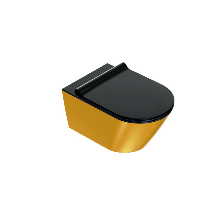 Zero 55 Wall Hung Toilet New Flush in Black/Gold