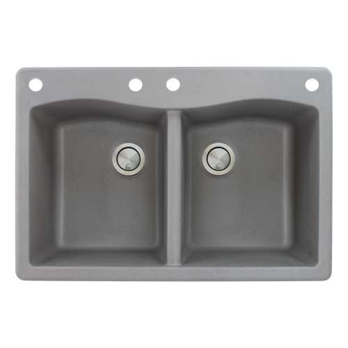 Aversa 33x22x9-1/2" Equal Double Bowl Sink in Grey 4 HL