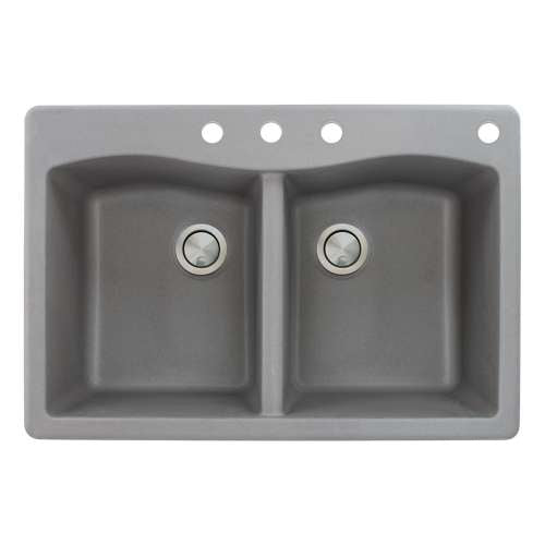 Aversa 33x22x9-1/2" Equal Double Bowl Sink in Grey 4 HL