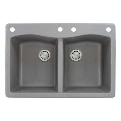 Aversa 33x22x9-1/2" Equal Double Bowl Sink in Grey 4 HL