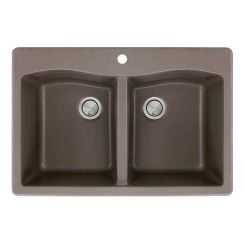 Aversa 33x22x9-1/2" Equal Double Bowl Sink in Espresso 1 HL