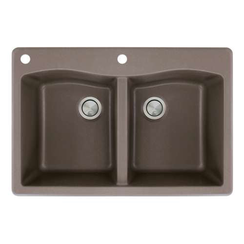 Aversa 33x22x9-1/2" Equal Double Bowl Sink in Espresso 2 HL