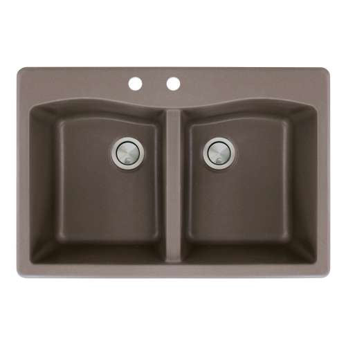 Aversa 33x22x9-1/2" Equal Double Bowl Sink in Espresso 2 HL