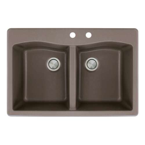 Aversa 33x22x9-1/2" Equal Double Bowl Sink in Espresso 2 HL