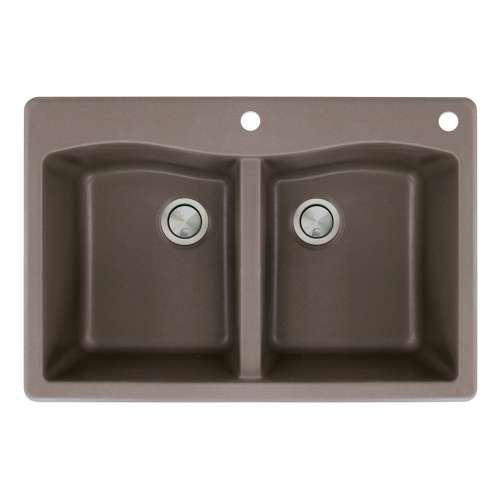 Aversa 33x22x9-1/2" Equal Double Bowl Sink in Espresso 2 HL