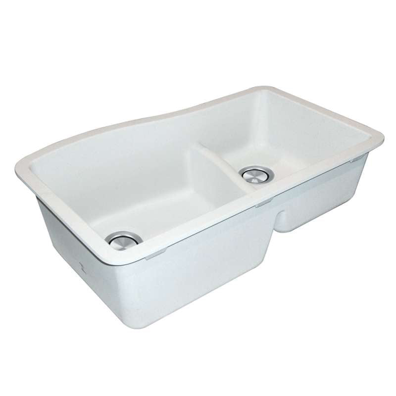 Aversa 33x21x10" 1-3/4 Double Bowl Kitchen Sink in White