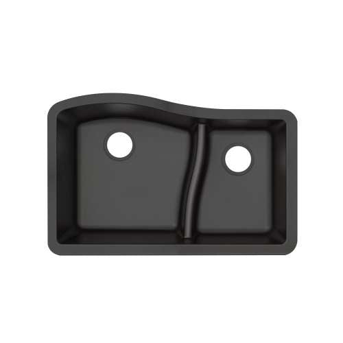 Aversa 33x21x10" 1-3/4 Double Bowl Kitchen Sink in Black