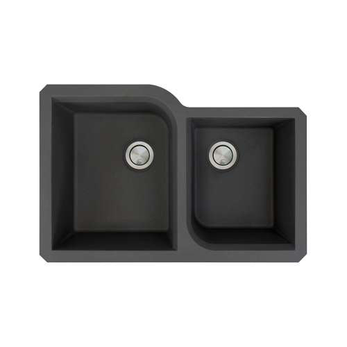 Radius 31-3/4x20-3/4x9-1/2" Double Bowl Sink in Black