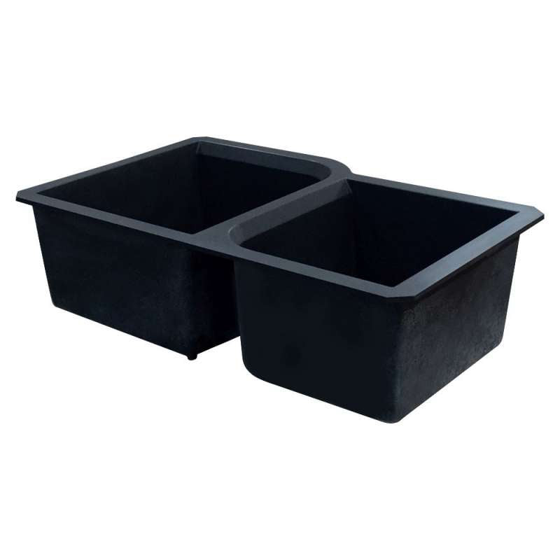 Radius 31-3/4x20-3/4x9-1/2" Double Bowl Sink in Black
