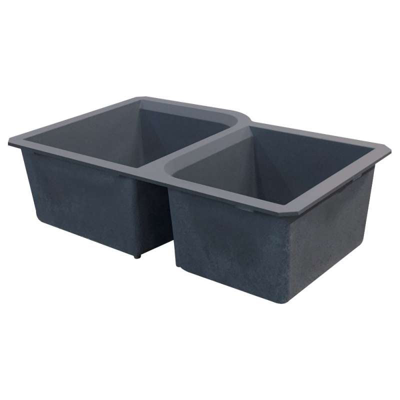 Radius 31-3/4x20-3/4x9-1/2" Double Bowl Sink in Grey