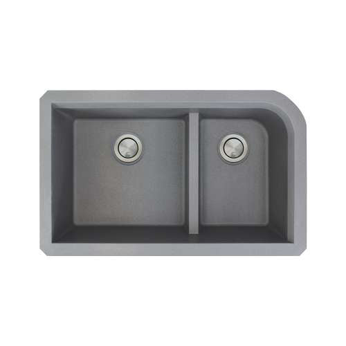 Radius 31-3/4x19-1/4x9-1/2" Double Bowl Sink in Grey