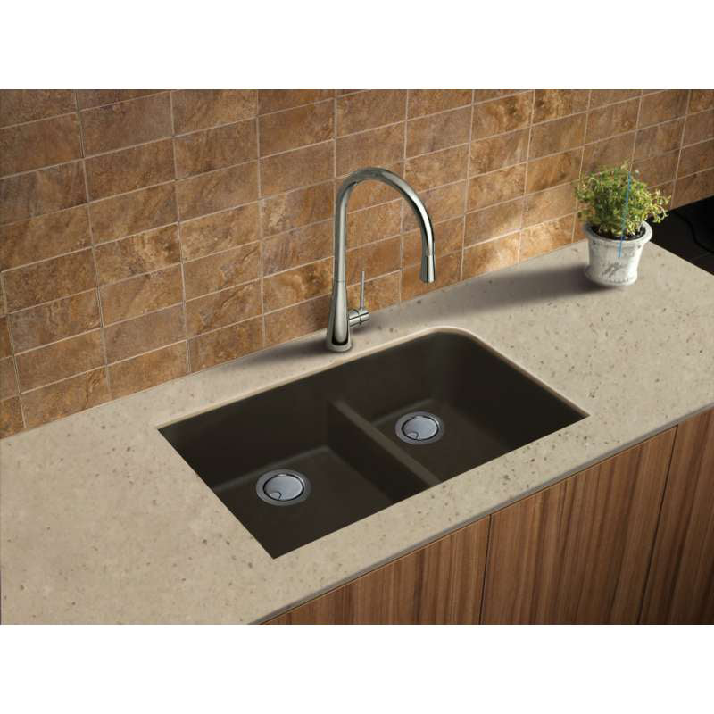 Radius 31-3/4x19-1/4x9-1/2" Double Bowl Sink in Espresso