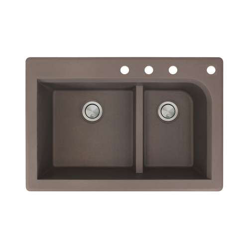 Radius 33x22x9-1/2" 1-3/4 Double Bowl Sink in Espresso 4HL
