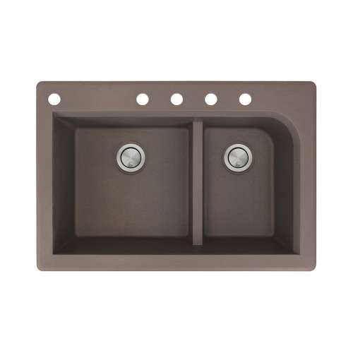 Radius 33x22x9-1/2" 1-3/4 Double Bowl Sink in Espresso 5HL