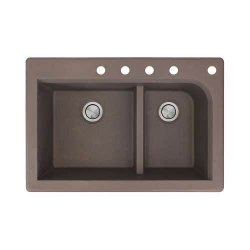 Radius 33x22x9-1/2" 1-3/4 Double Bowl Sink in Espresso 5HL