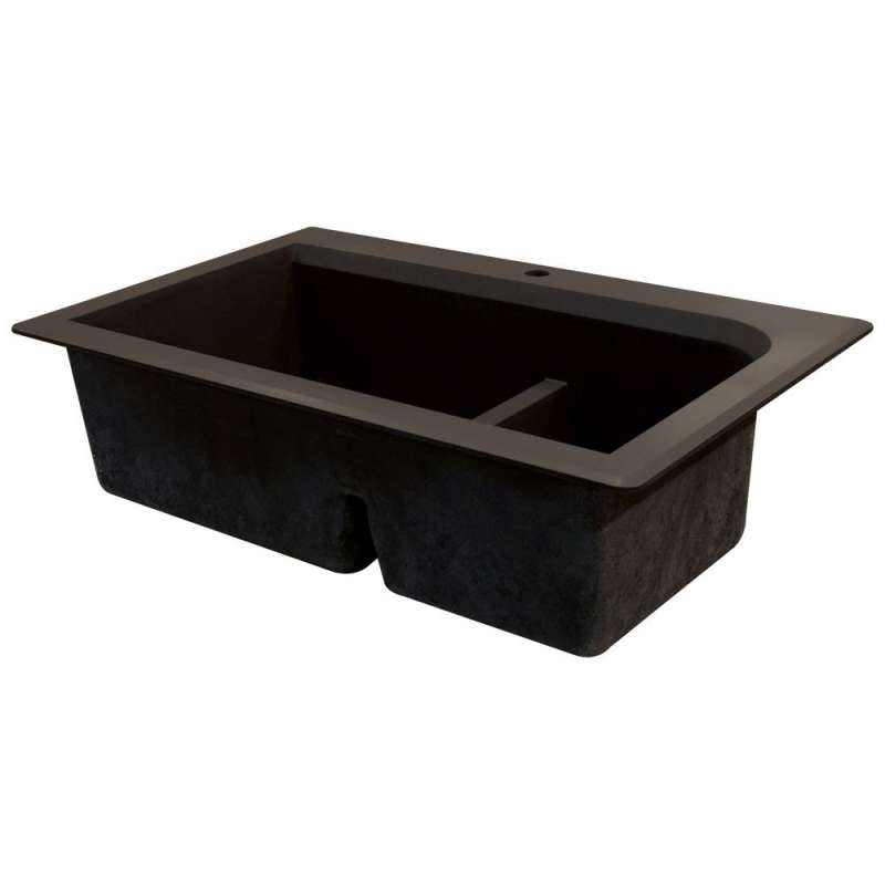 Radius 33x22x9-1/2" 1-3/4 Double Bowl Sink in Espresso 5HL