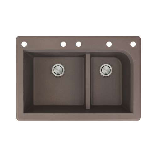 Radius 33x22x9-1/2" 1-3/4 Double Bowl Sink in Espresso 5HL