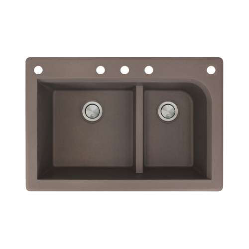 Radius 33x22x9-1/2" 1-3/4 Double Bowl Sink in Espresso 5HL
