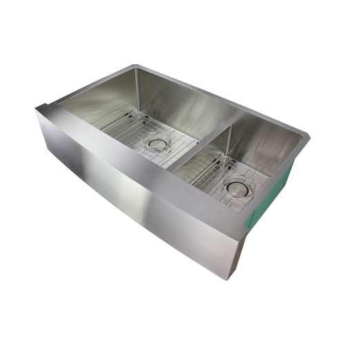 Diamond 35-1/2x22x10" SS 60/40 Double Bowl Sink Kit