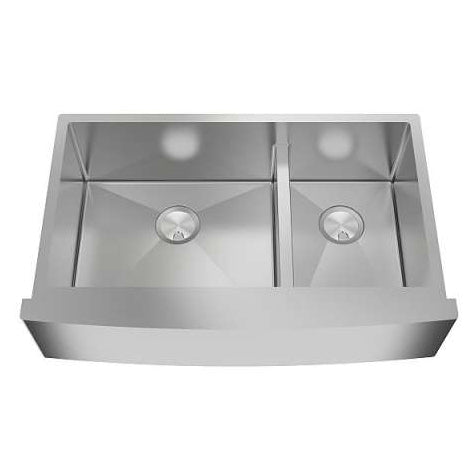 Diamond 35-1/2x22x10" SS 60/40 Double Bowl Sink Kit