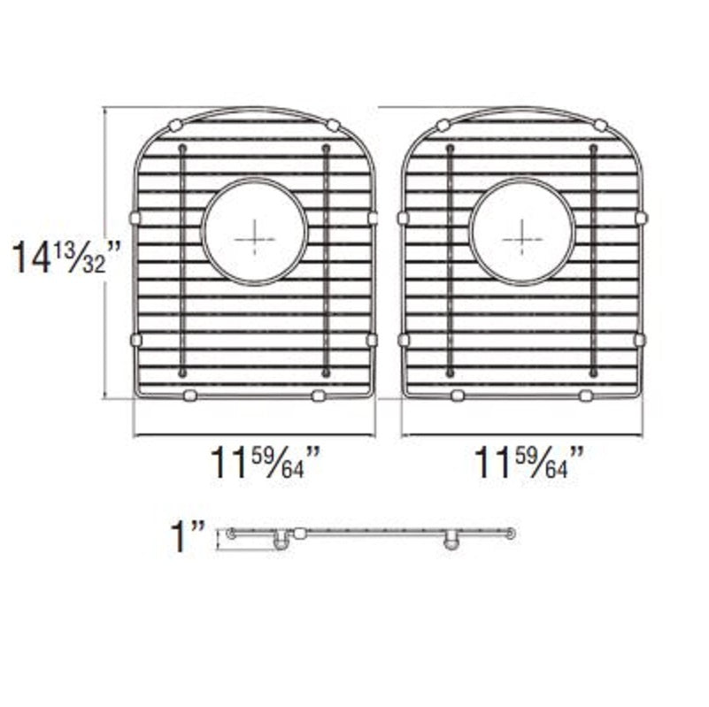 Meridian Stainless Steel Sink Grid Set (2 pc)