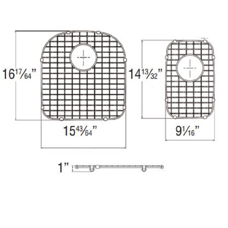 Meridian Stainless Steel Sink Grid Set (2 pc)