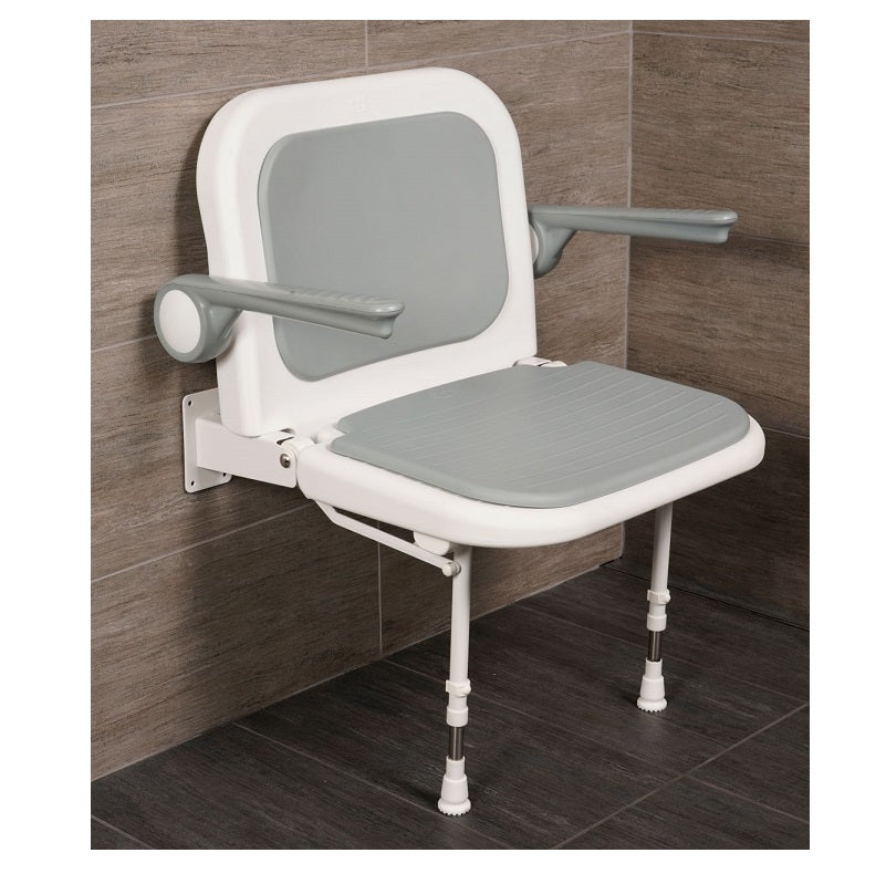 SEAT DS4240-GR GRY 4000 SERIES WIDE PADDED W/BACK & ARMS