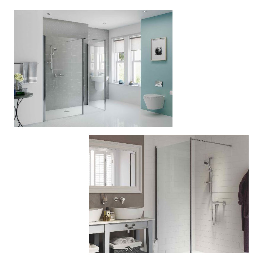 Wall Mount Shower Screen 27-1/2x76-3/4" in Aluminum & Clear