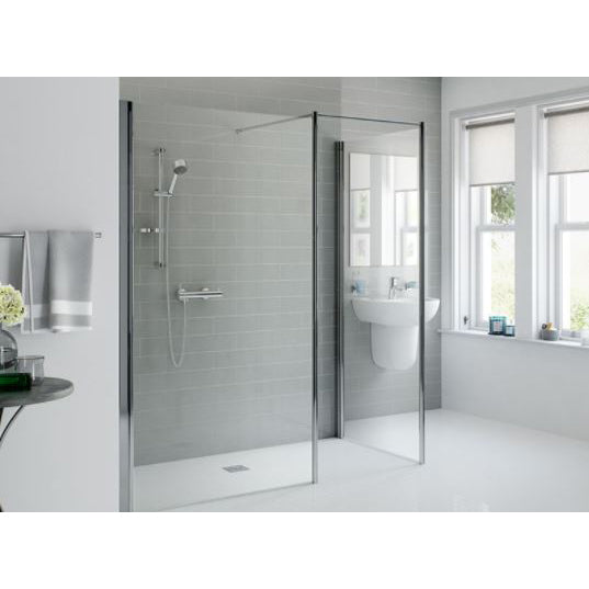 Wall Mount Shower Screen 39-3/8x76-3/4" in Aluminum & Clear