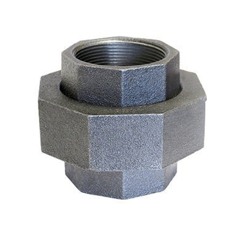 UNION 2-1/2 GALVANIZED MALLEABLE IRON 250# GROUND JOINT THREADED FIGURE 92 BRASS TO IRON
