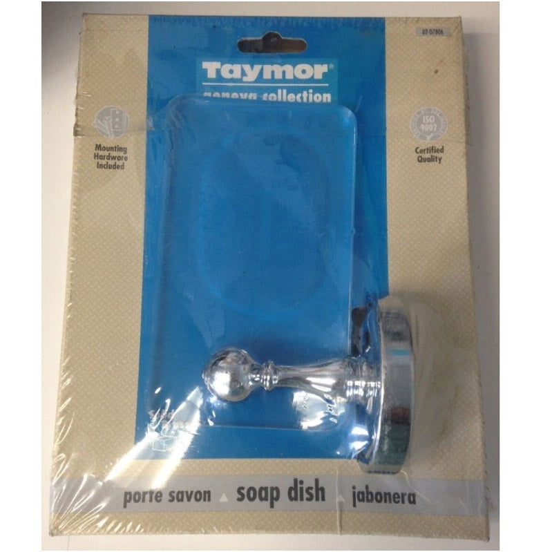 Geneva Flat Clear Soap Dish w/Holder in Polished Chrome