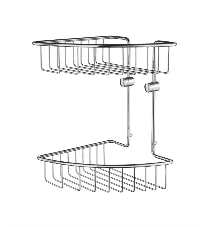 Home 8-1/8" 2-Tier Corner Soap Basket in Polished Chrome