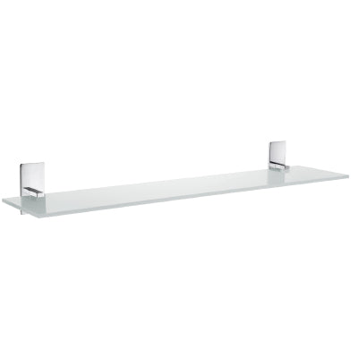 Pool 24" Frosted Glass Shelf in Polished Chrome
