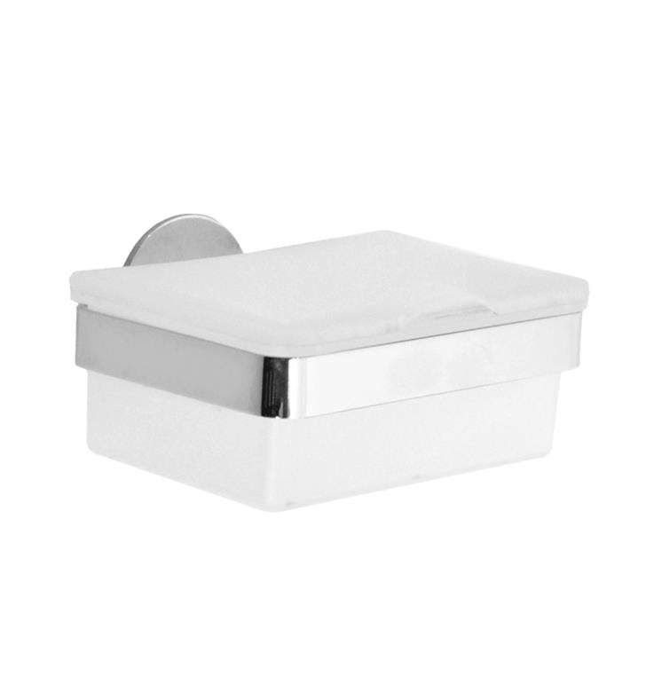 Time Wall Mount Wet Tissue Box in Chrome w/Frosted Glass