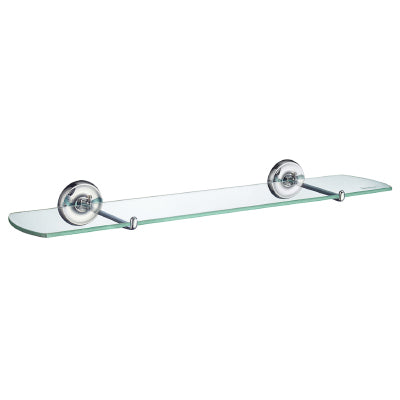 Villa 24" Clear Glass Shelf in Polished Chrome